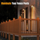 Solar Post Cap Light 3 Mode Dimmable LED Garden Fence Lamp Waterproof